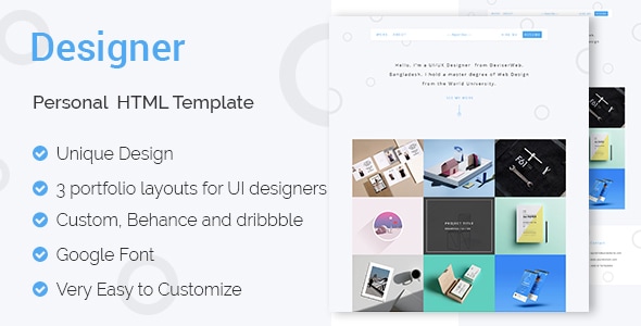DESIGNER – UI & UX Designers Portfolio HTML Template DESIGNER – UI & UX Designers Portfolio HTML Template