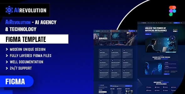AiRevolution – AI Agency & Technology Figma Template AiRevolution – AI Agency & Technology Figma Template