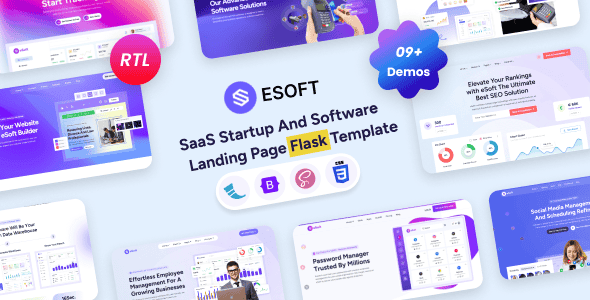 eSoft – SaaS Startup & Software Landing Page Flask Template eSoft – SaaS Startup & Software Landing Page Flask Template
