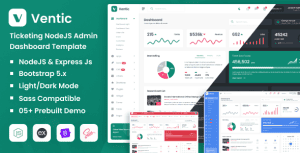 Ventic – Node Js Ticketing Admin Dashboard Template
