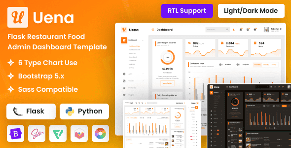 Uena – Flask Restaurant Food Admin Dashboard Template Uena – Flask Restaurant Food Admin Dashboard Template
