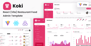 Koki – React (Vite) Restaurant Food Admin Template