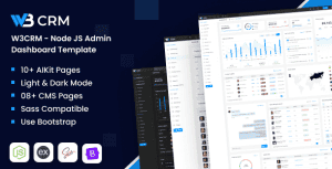 W3CRM – Node JS Bootstrap Admin Dashboard Template