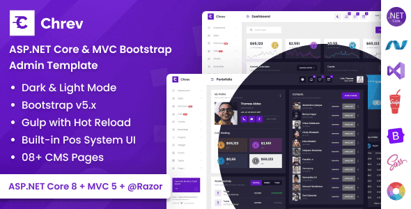 Chrev – ASP.NET Core & MVC Bootstrap Admin Dashboard Template Chrev – ASP.NET Core & MVC Bootstrap Admin Dashboard Template