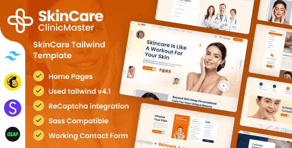 ClinicMaster – SkinCare Tailwind CSS Template ClinicMaster – SkinCare Tailwind CSS Template