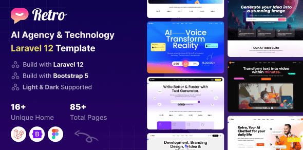 Retro – AI Agency & Technology Laravel 12 Template Retro – AI Agency & Technology Laravel 12 Template