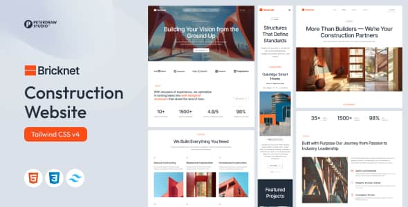 Bricknet – Construction Company Website Tailwind Template Bricknet – Construction Company Website Tailwind Template