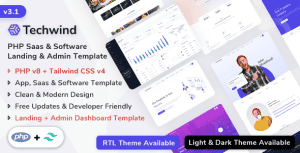 Techwind – PHP App, Saas & Software Landing & Admin Dashboard Template