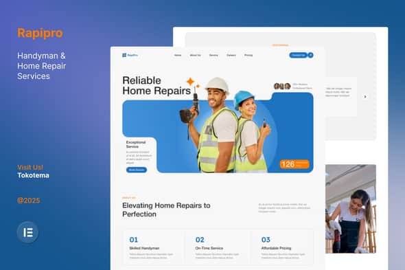 Rapipro – Handyman & Home Repair Service Website Elementor Template Kits Rapipro – Handyman & Home Repair Service Website Elementor Template Kits