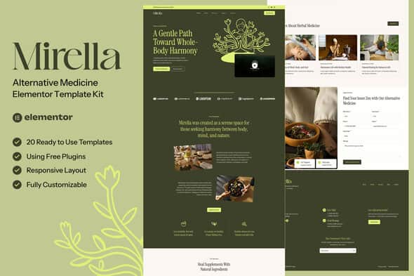 Mirella – Alternative Medicine Elementor Template Kit Mirella – Alternative Medicine Elementor Template Kit