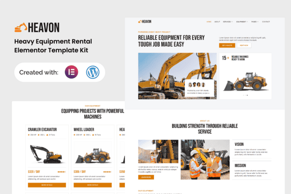 Heavon – Heavy Equipment Rental Elementor Template Kit Heavon – Heavy Equipment Rental Elementor Template Kit