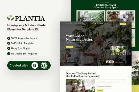 Plantia – Houseplants & Indoor Garden Elementor Template Kit Plantia – Houseplants & Indoor Garden Elementor Template Kit