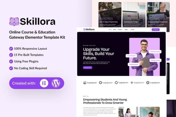 Skillora – Online Course & Edication Gateway Elementor Template Kit Skillora – Online Course & Edication Gateway Elementor Template Kit