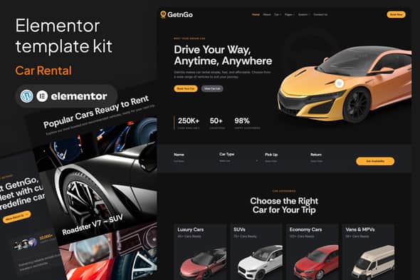 GetnGo – Car Rental Elementor Template Kit GetnGo – Car Rental Elementor Template Kit