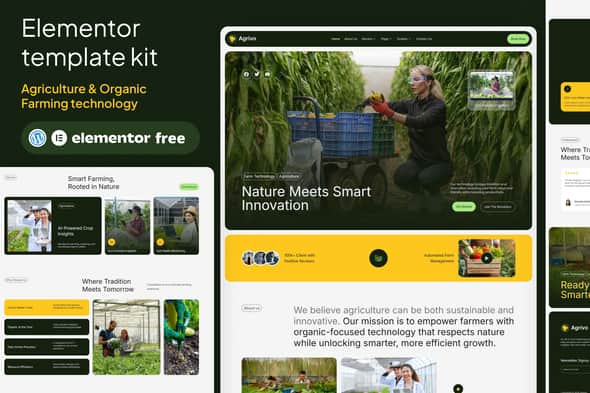 Agrivo – Agriculture & Organic Farming technology Template Kit Agrivo – Agriculture & Organic Farming technology Template Kit