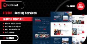 Reroof – Roofing Services Laravel Template