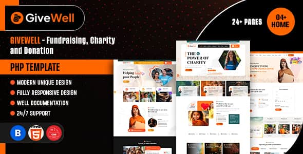 Givewell – Fundraising, Charity and Donation PHP Template Givewell – Fundraising, Charity and Donation PHP Template