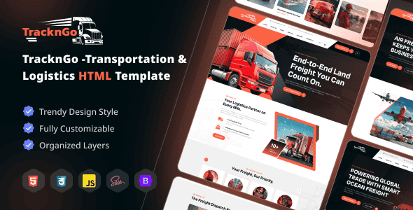 TracknGo -Transportation & Logistics Html Template TracknGo -Transportation & Logistics Html Template