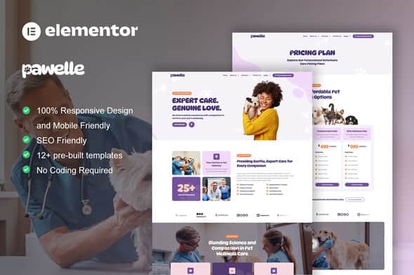 Pawelle – Veterinary & Pet Care Elementor Pro Template Kit Pawelle – Veterinary & Pet Care Elementor Pro Template Kit