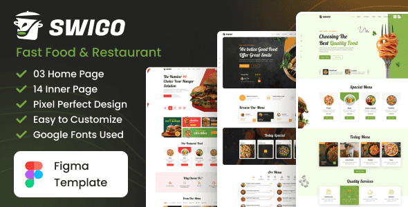 Swigo – Cafe Fast Food And Restaurant Figma Template Swigo – Cafe Fast Food And Restaurant Figma Template