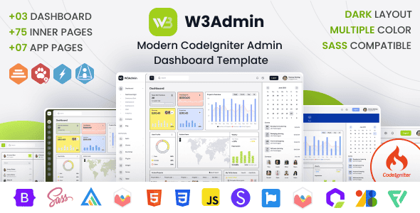 W3Admin – Codeigniter Modern Admin Dashboard Template W3Admin – Codeigniter Modern Admin Dashboard Template