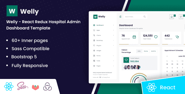 Welly – React Redux Hospital Admin Dashboard Template Welly – React Redux Hospital Admin Dashboard Template