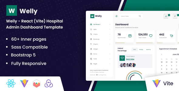 Welly – React (Vite) Hospital Admin Dashboard Bootstrap Template Welly – React (Vite) Hospital Admin Dashboard Bootstrap Template