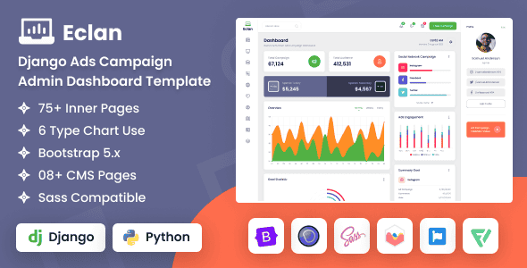 Eclan – Django Ads Campaign Admin Dashboard Template Eclan – Django Ads Campaign Admin Dashboard Template