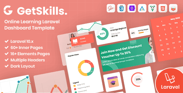 GetSkills | Online Learning Laravel Admin Dashboard Template GetSkills | Online Learning Laravel Admin Dashboard Template