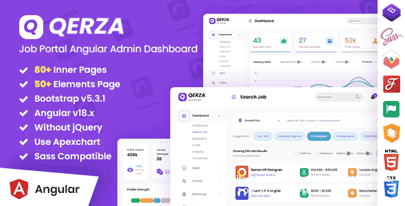 Qerza – Job Portal Admin Dashboard Angular 18 Template Qerza – Job Portal Admin Dashboard Angular 18 Template