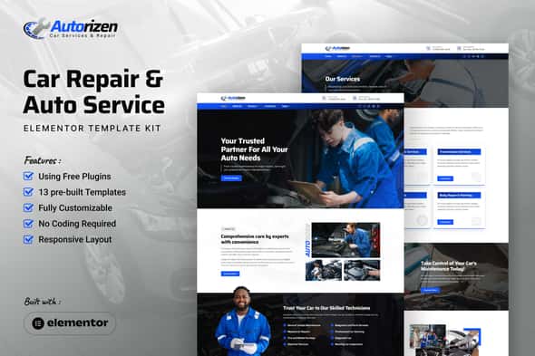 Autorizen – Car Repair & Auto Service Elementor Template Kit Autorizen – Car Repair & Auto Service Elementor Template Kit