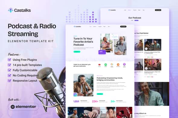 Castalks – Podcast & Radio Streaming Elementor Template Kit Castalks – Podcast & Radio Streaming Elementor Template Kit