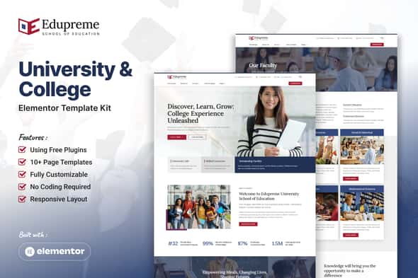 Edupreme – University & College Elementor Template Kit Edupreme – University & College Elementor Template Kit