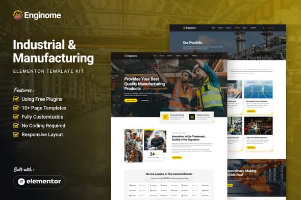 Enginome – Industrial & Manufacturing Elementor Template Kit Enginome – Industrial & Manufacturing Elementor Template Kit