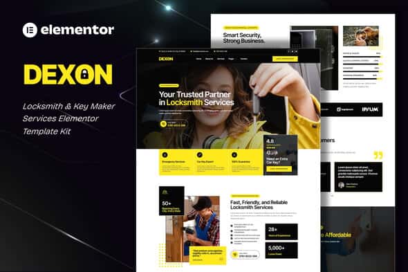 Dexon – Locksmith & Key Maker Services Elementor Template Kit Dexon – Locksmith & Key Maker Services Elementor Template Kit