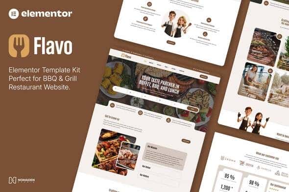 Flavo – BBQ & Grill Restaurant Elementor Template Kit Flavo – BBQ & Grill Restaurant Elementor Template Kit