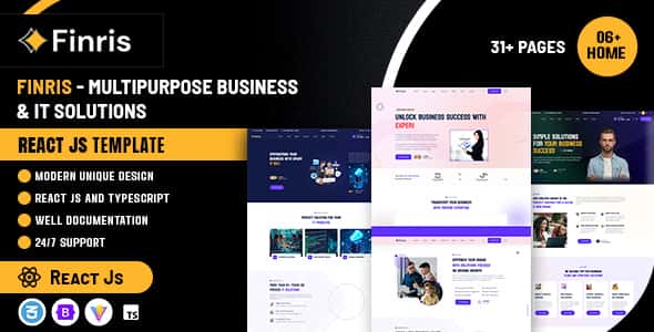 Finris – Multipurpose Business & IT Solutions React JS Template Finris – Multipurpose Business & IT Solutions React JS Template