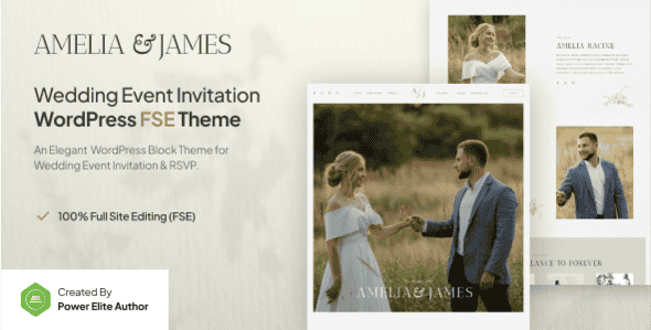 Amelia & James – Wedding Invitation Gutenverse FSE WordPress Theme Amelia & James – Wedding Invitation Gutenverse FSE WordPress Theme