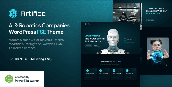 Artifice – AI & Robotics Company Gutenverse FSE WordPress Theme Artifice – AI & Robotics Company Gutenverse FSE WordPress Theme