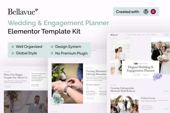 Bellavue – Wedding & Engagement Planner Elementor Template Kit Bellavue – Wedding & Engagement Planner Elementor Template Kit
