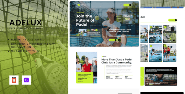 Adelux – Padel Club & Community HTML Bootstrap Template Adelux – Padel Club & Community HTML Bootstrap Template