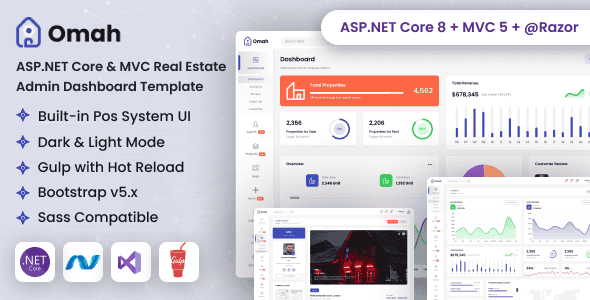 Omah – ASP.NET Core & MVC Real Estate Admin Dashboard Template Omah – ASP.NET Core & MVC Real Estate Admin Dashboard Template