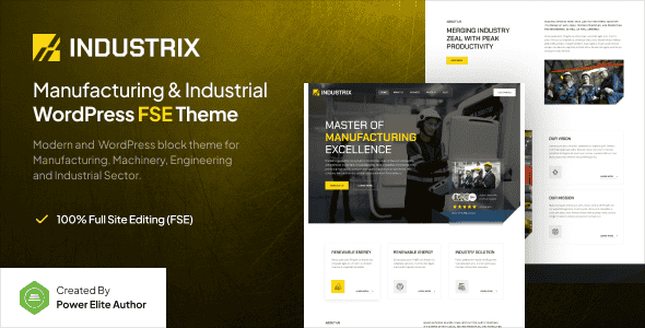Industrix – Manufacturing & Industrial Gutenverse FSE WordPress Block Theme Industrix – Manufacturing & Industrial Gutenverse FSE WordPress Block Theme