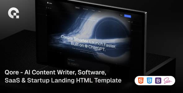 Qore – AI Content Writer, Software, SaaS & Startup Landing HTML Template Qore – AI Content Writer, Software, SaaS & Startup Landing HTML Template