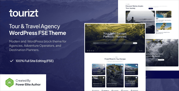 Tourizt – Tour & Travel Agency Gutenverse FSE WordPress Block Theme Tourizt – Tour & Travel Agency Gutenverse FSE WordPress Block Theme