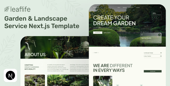 LeafLife – Garden & Landscape Service NextJs Template